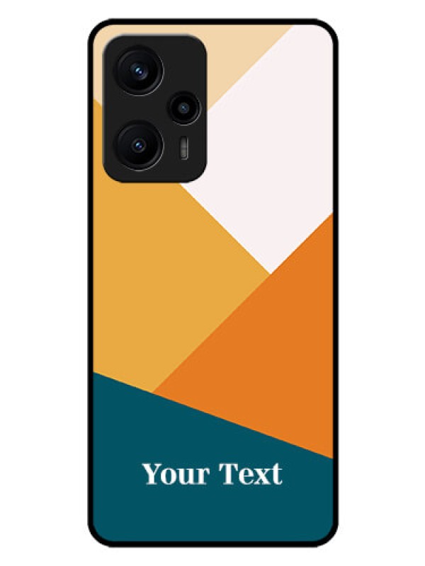 Custom Poco F5 Personalized Glass Phone Case - Stacked Multi-colour Design