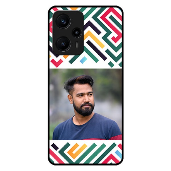 Poco F5 Personalized Glass Phone Case - Colorful Maze Pattern Design Poco F5 Personalized Glass Phone Case - Colorful Maze Pattern Design