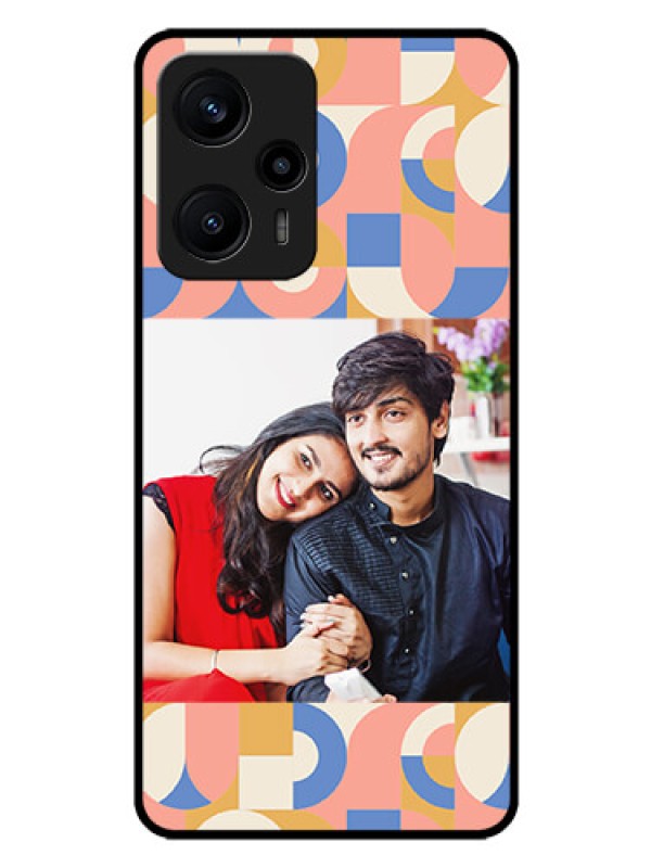 Custom Poco F5 Photo Printing on Glass Case - Semi-circle Maze Pattern Design