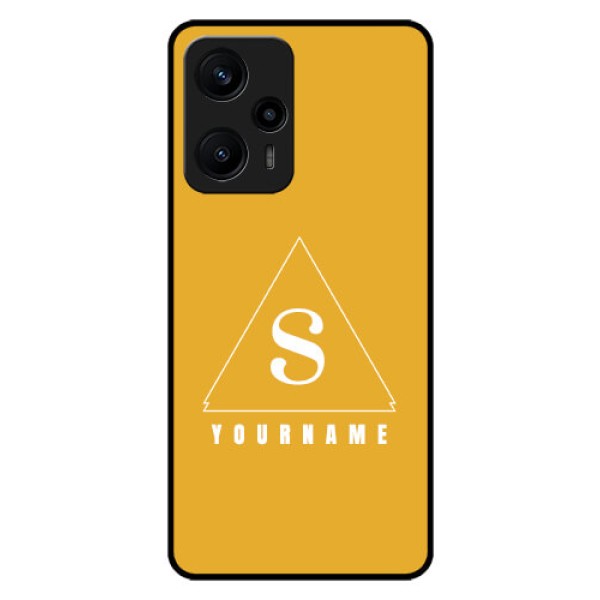 Poco F5 Personalized Glass Phone Case - simple triangle Design