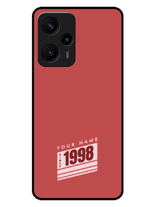 Custom Poco F5 Custom Glass Phone Case - Red custom year of birth Design