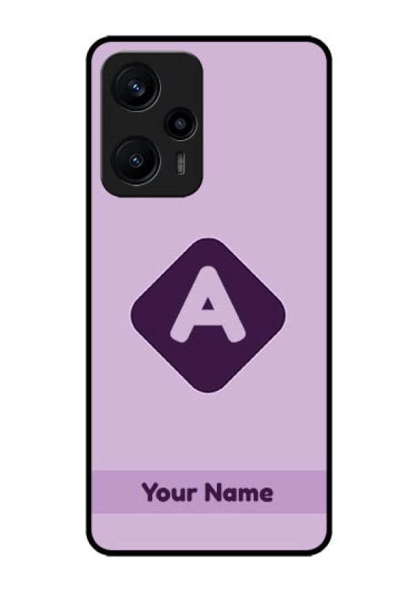 Poco F5 Custom Glass Mobile Case - Custom Letter in curved badge Design