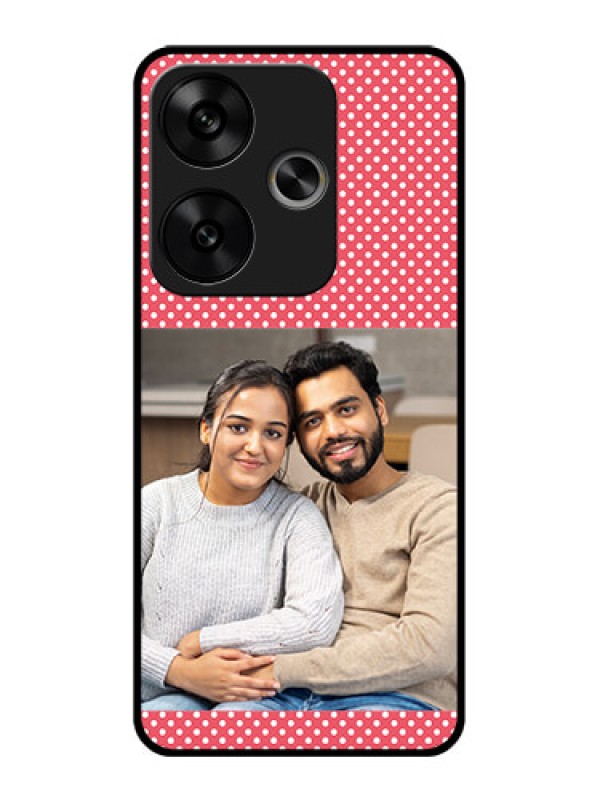 Custom Poco F6 5G Custom Glass Phone CaseWhite Dotted Design