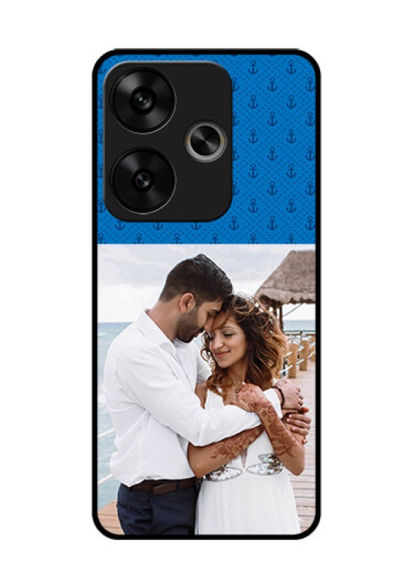 Poco F6 5G Custom Glass Phone CaseBlue Anchors Design