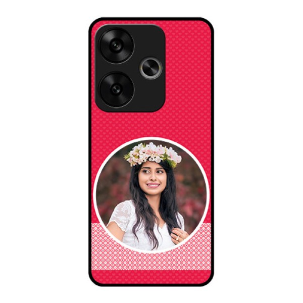 Poco F6 5G Custom Glass Phone CasePink Color Pattern Design