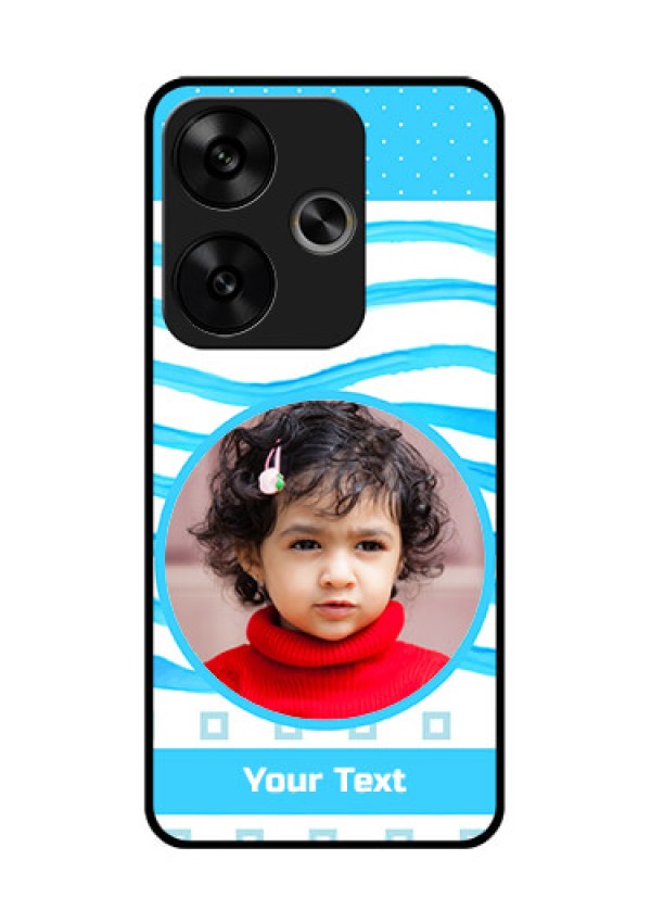 Poco F6 5G Custom Glass Phone CaseSimple Blue Case Design