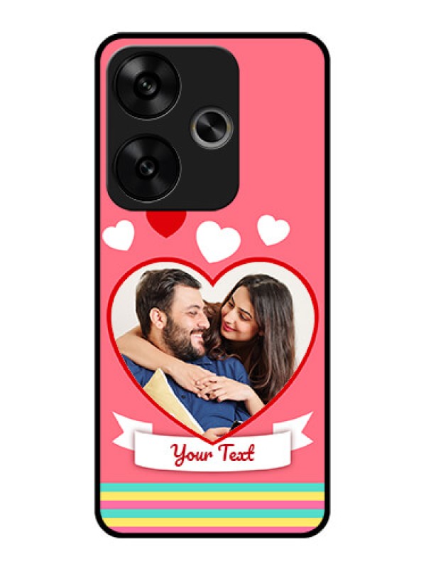 Custom Poco F6 5G Custom Glass Phone CaseLove Shapes Doodle Design