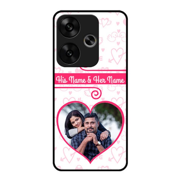 Poco F6 5G Custom Glass Phone CaseHeart Shape Love Design
