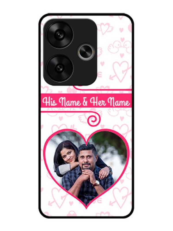 Custom Poco F6 5G Custom Glass Phone CaseHeart Shape Love Design