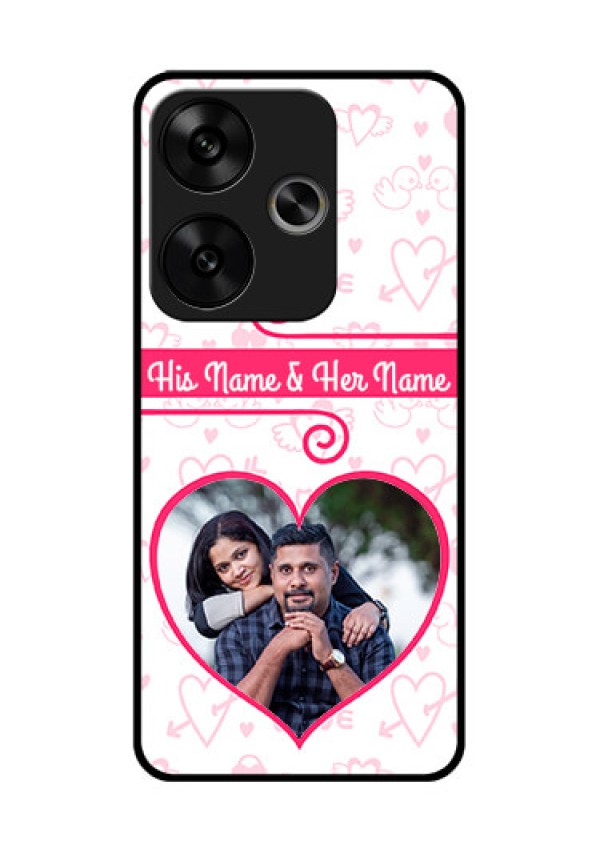 Poco F6 5G Custom Glass Phone CaseHeart Shape Love Design