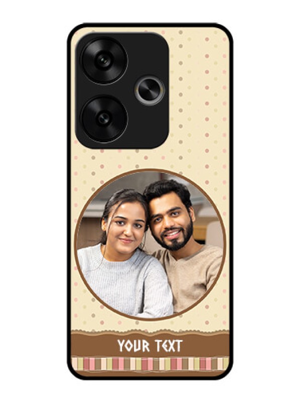 Custom Poco F6 5G Custom Glass Phone CaseBrown Dotted Mobile Case Design