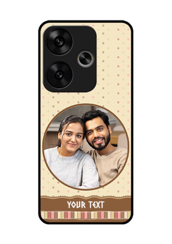 Poco F6 5G Custom Glass Phone CaseBrown Dotted Mobile Case Design