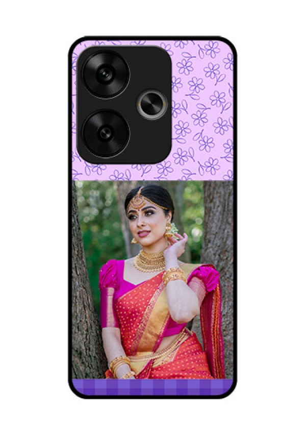 Poco F6 5G Custom Glass Phone CasePurple Floral Design