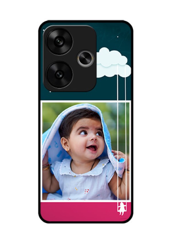 Poco F6 5G Custom Glass Phone CaseCute Girl With Cloud Design