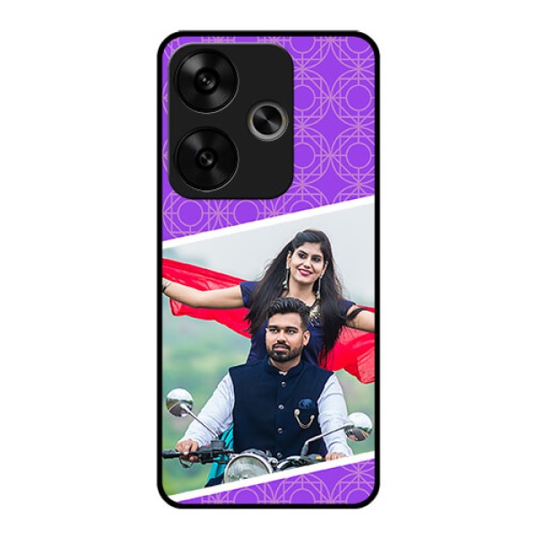 Poco F6 5G Custom Glass Phone CaseViolet Color Pattern Design
