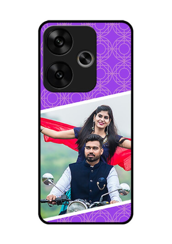 Poco F6 5G Custom Glass Phone CaseViolet Color Pattern Design