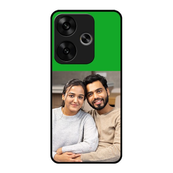 Poco F6 5G Custom Glass Phone CaseGreen Pattern Design
