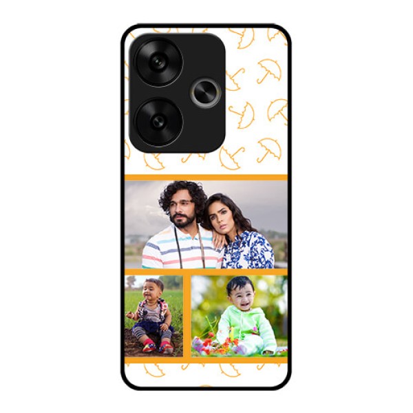 Poco F6 5G Custom Glass Phone CaseYellow Pattern Design