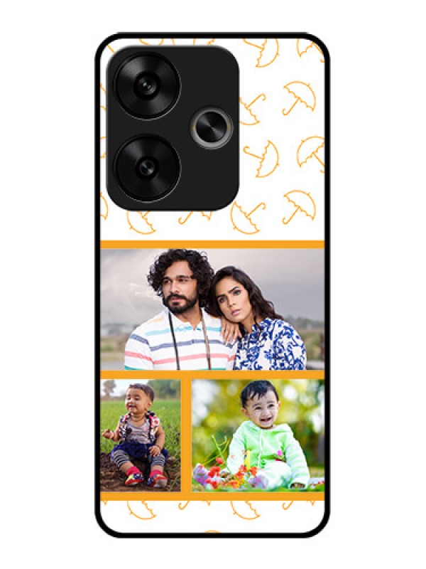 Custom Poco F6 5G Custom Glass Phone CaseYellow Pattern Design