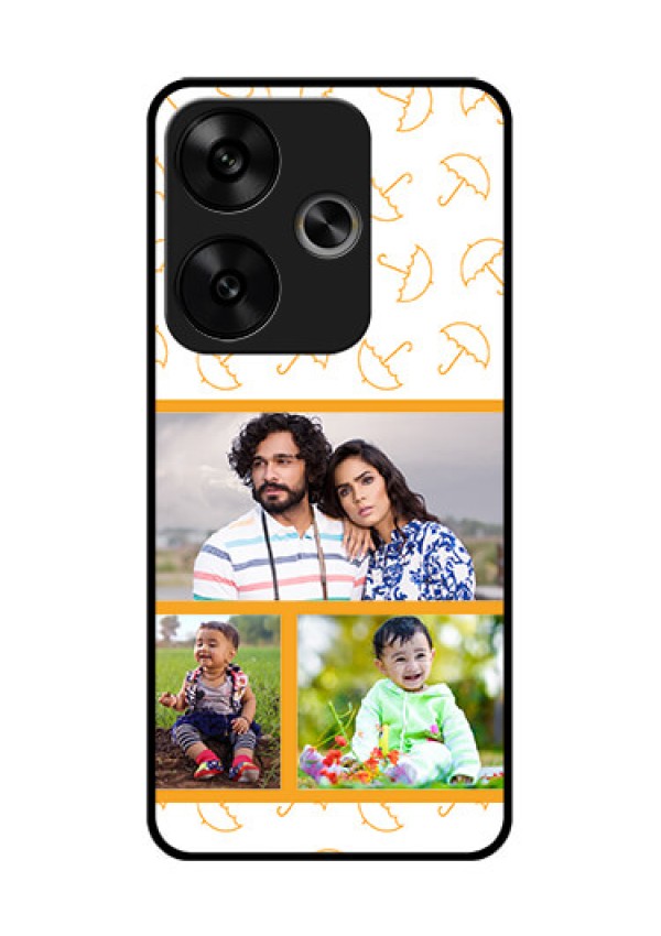 Poco F6 5G Custom Glass Phone CaseYellow Pattern Design