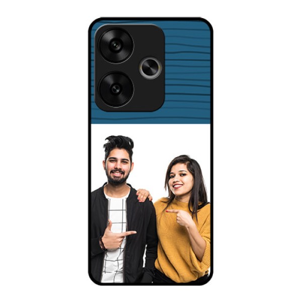 Poco F6 5G Custom Glass Phone CaseBlue Pattern Cover Design