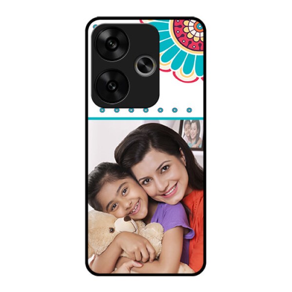 Poco F6 5G Custom Glass Phone CaseFlower Design