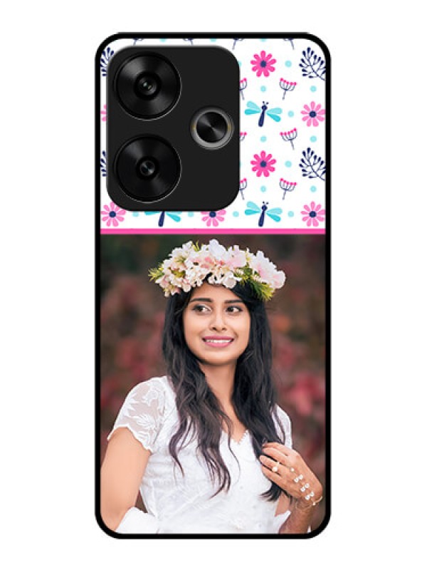 Custom Poco F6 5G Custom Glass Phone CaseColorful Flower Design