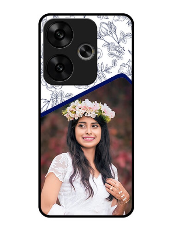 Custom Poco F6 5G Custom Glass Phone CaseClassy Floral Design