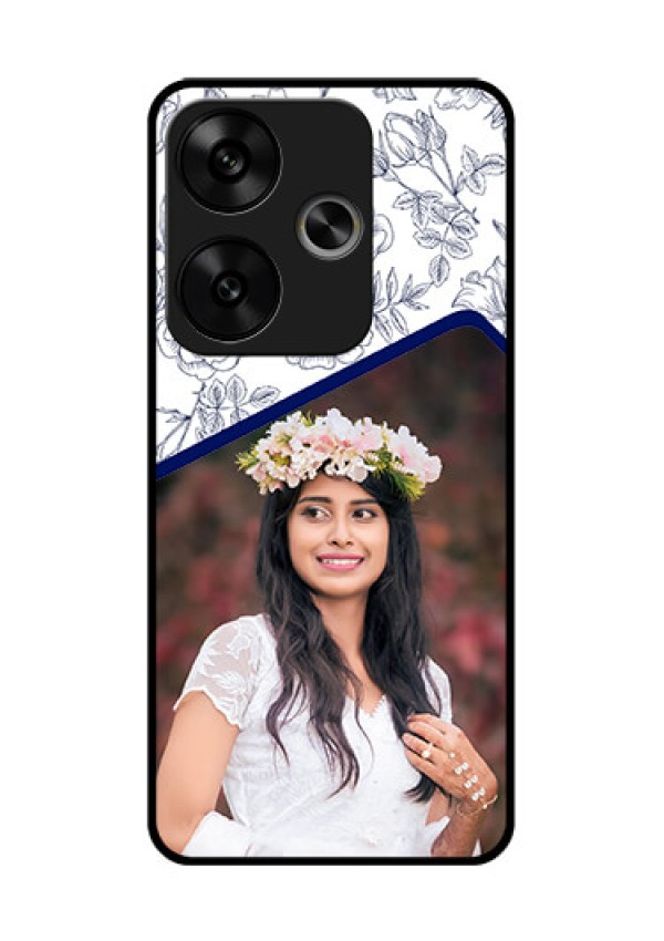 Poco F6 5G Custom Glass Phone CaseClassy Floral Design