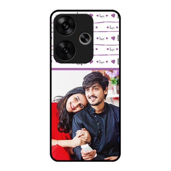 Poco F6 5G Custom Glass Phone CaseCouples Heart Design