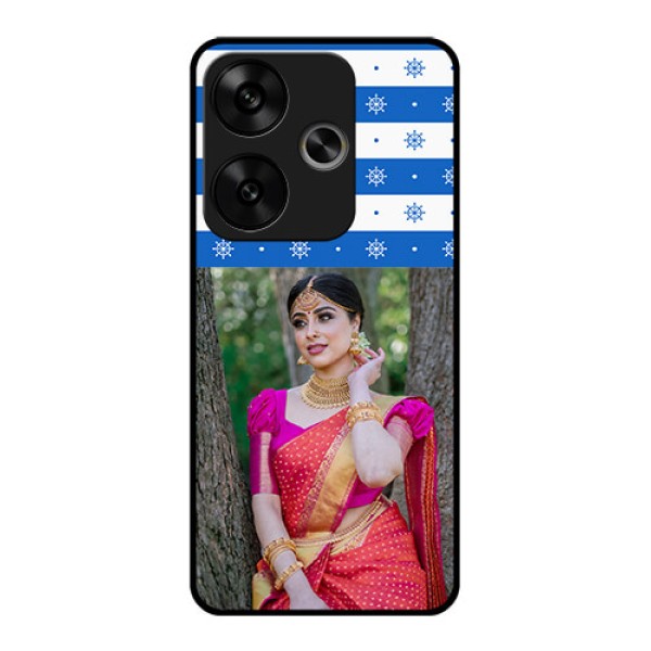 Poco F6 5G Custom Glass Phone CaseSnow Pattern Design