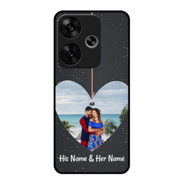 Poco F6 5G Custom Glass Phone CaseHanging Heart Design