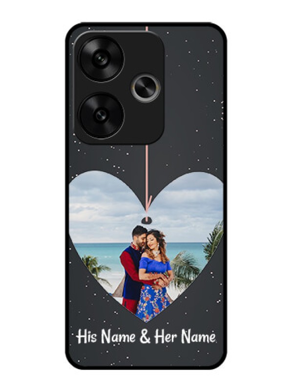 Custom Poco F6 5G Custom Glass Phone CaseHanging Heart Design