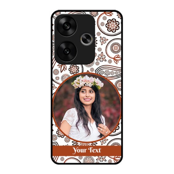 Poco F6 5G Custom Glass Phone CaseAbstract Flower Design