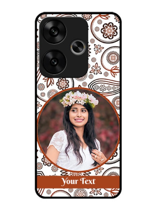 Custom Poco F6 5G Custom Glass Phone CaseAbstract Flower Design