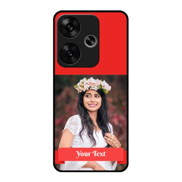 Poco F6 5G Custom Glass Phone CaseSimple Red Color Design