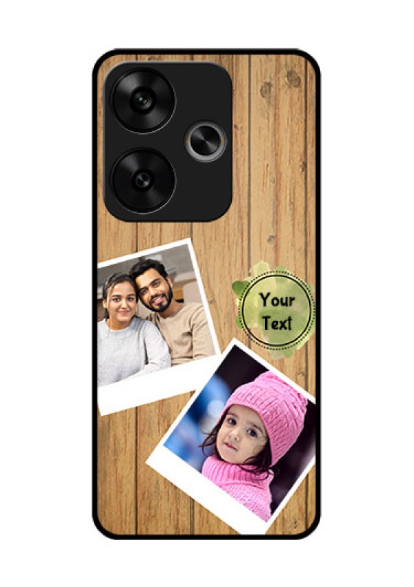 Poco F6 5G Custom Glass Phone CaseWooden Texture Design