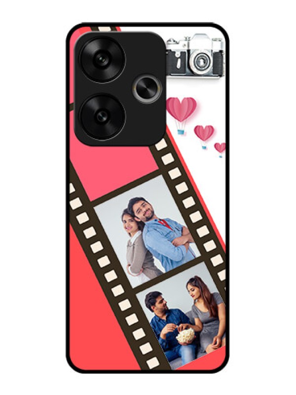 Custom Poco F6 5G Custom Glass Phone Case3 Image Holder With Film Reel