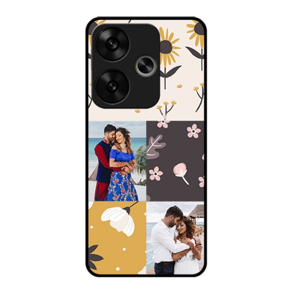 Poco F6 5G Custom Glass Phone Case3 Images With Floral Design Poco F6 5G Custom Glass Phone Case3 Images With Floral Design