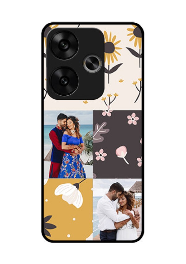 Poco F6 5G Custom Glass Phone Case3 Images With Floral Design