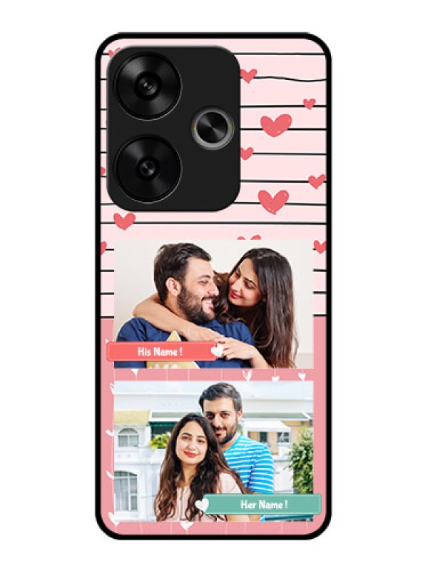 Custom Poco F6 5G Custom Glass Phone CasePhoto With Heart Design