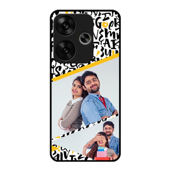 Poco F6 5G Custom Glass Phone CaseLetters Pattern Design