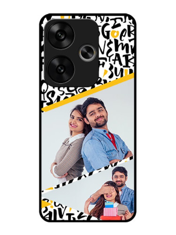 Custom Poco F6 5G Custom Glass Phone CaseLetters Pattern Design