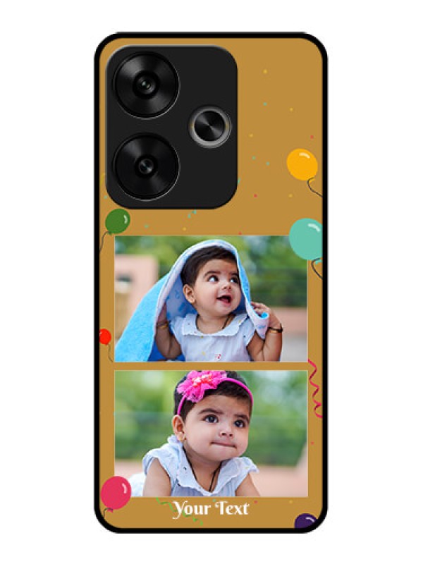 Custom Poco F6 5G Custom Glass Phone CaseImage Holder With Birthday Celebrations Design