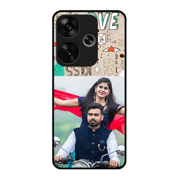 Poco F6 5G Custom Glass Phone CaseLove Doodle Pattern