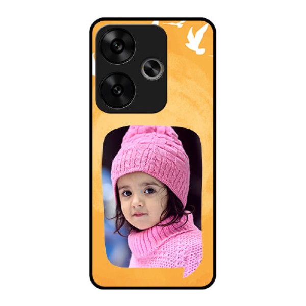 Poco F6 5G Custom Glass Phone CaseWater Color Design With Bird Icons Poco F6 5G Custom Glass Phone CaseWater Color Design With Bird Icons