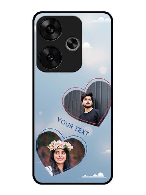 Custom Poco F6 5G Custom Glass Phone CaseBlue Color Couple Design