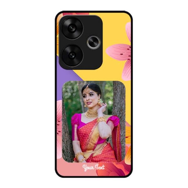 Poco F6 5G Custom Glass Phone Case3 Image With Vintage Floral Design Poco F6 5G Custom Glass Phone Case3 Image With Vintage Floral Design