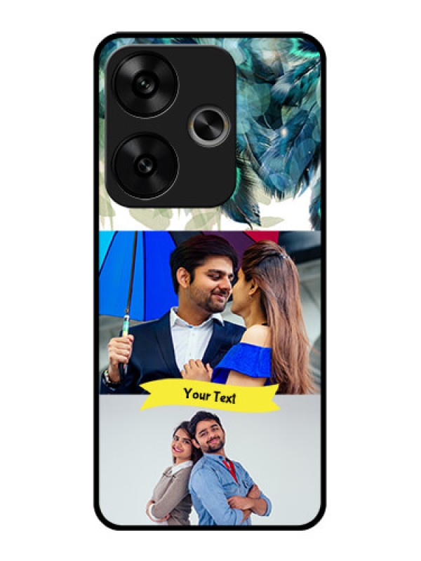 Custom Poco F6 5G Custom Glass Phone CaseImage With Boho Peacock Feather Design