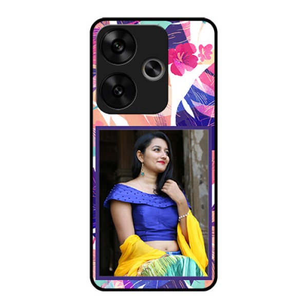 Poco F6 5G Custom Glass Phone CaseAbstract Floral Design